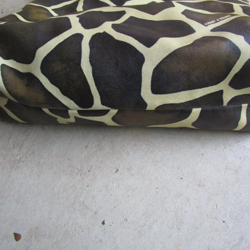 Vintage Dooney and Bourke Y2K leather giraffe print hobo - Picture 4 of 12